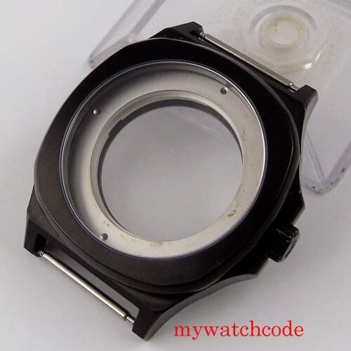 44mm Square Stainless Steel Watch Case Fit MIYOTA 8215 821A ETA 2836 Automatic Movement Sapphire Glass