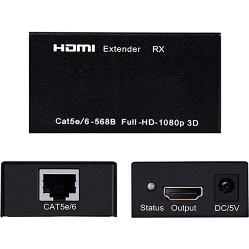 60M HDMI-compatible Extender Cat5e Cat 6 Ethernet IP TCP Signal to Lan Converter 1080p 3D Transmitter Receiver TX RX