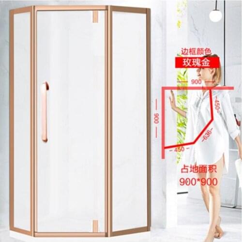 Diamond shower room partition wet-dry separation glass door waterproof stainless steel sliding door bathroom simple bath room