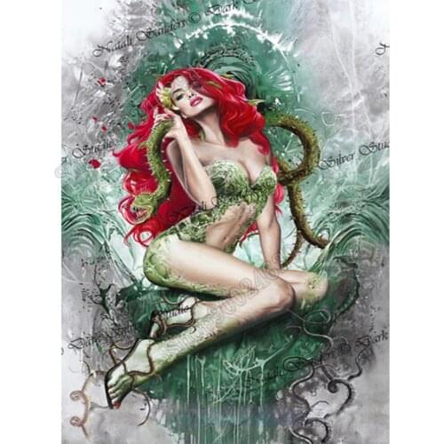 Diamond cross embroidered sexy woman decorative painting 5D DIY all square shape diamond cross embroidered wall art decor FF3708