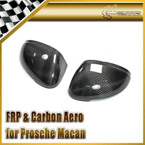 Car-styling For Porsche Macan Carbon Fiber Mirror Cover Stick on Type In Stock