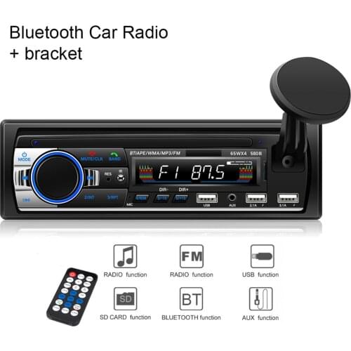Hands-free Car MP3 Player DC12V 580 Universal 3 USB Bluetooth Car Radio FM MP3 Player Transmitter with Bracket