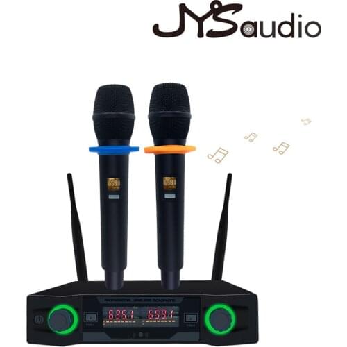 Dual Handheld Microphone System UHF Frequencies Dynamic Capsule 2 channels Wireless Microphone for Karaoke System