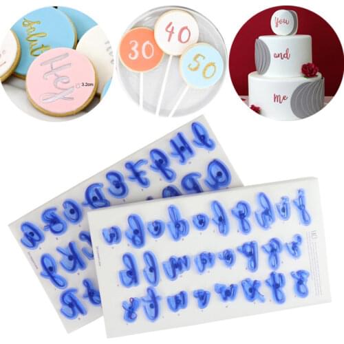 Cake Fondant Printing Mold Plastic Alphabet Mold Cake Decoration Plastic Cutting Mold Baking Tools Cake Embosser Stamp