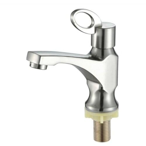 G1 / 2 European Style Zinc Alloy Bathroom Basin Faucet Single Handle Single Cold Tap Deck Mount Wash Basin Tap