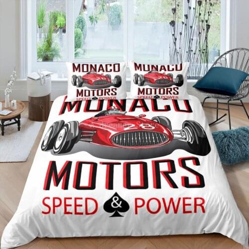New 3D Printed Race Car Comforter Bedding Sets Boy Duvet Cover Set Quilt Cover Pillowcase 2/3 Pieces Bedroom Decoration