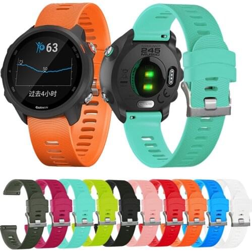 Colorful 20mm WatchBands strap for Garmin Forerunner 245 245M 645 Music vivomove 3 HR Sport silicone Smart watchband Bracelet
