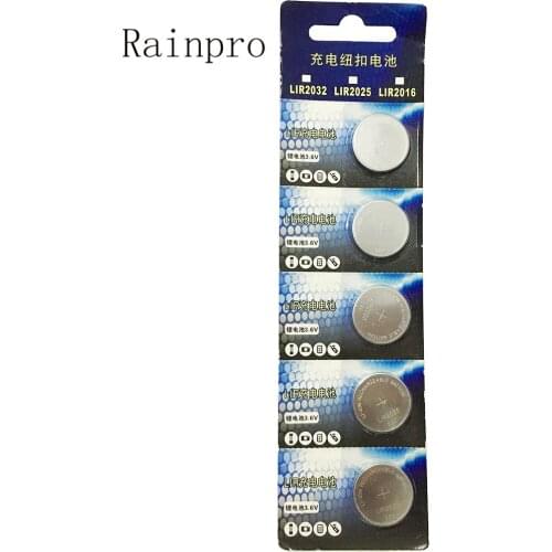 Rainpro 5PCS/LOT LIR2025 2025 New rechargeable button battery 3.6V lithium ion rechargeable battery Card board packaging