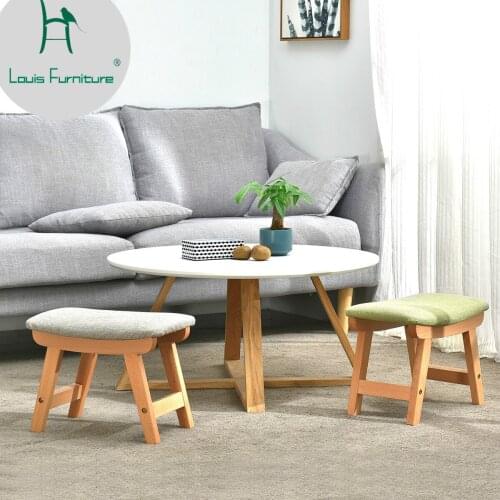 Louis Fashion Stools Small Wooden Fashionable Adults Low Cloth Shoes