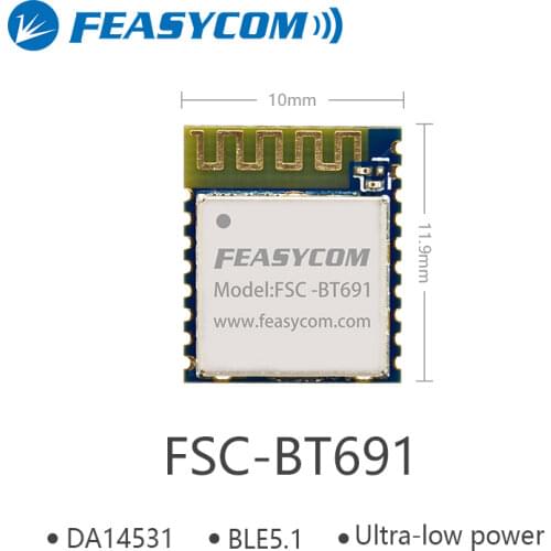 Feasycom micro Dialog DA14531 module mini Bluetooth 5.1 BLE module for IoT project data transmission