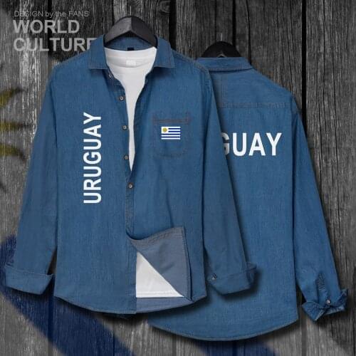 Uruguay Uruguayan URY UY Men fashion clothes Spring Autumn Cotton new Turn-down Collar Jeans Shirt Long Sleeve Cowboy Coat Tops