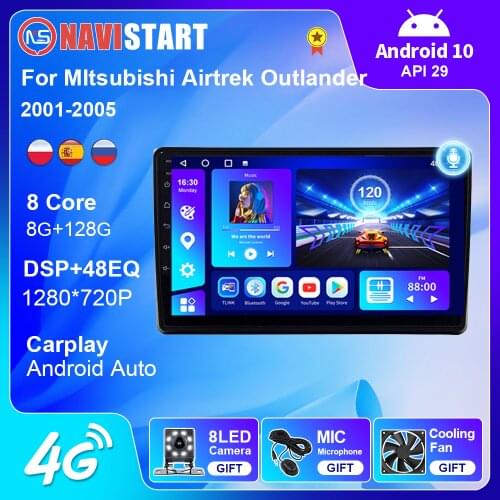 Android 10 For MItsubishi Airtrek Outlander 2001-2005 Left Wheel Car Radio GPS Navigation 4G WIFI DSP Carplay Android Auto DVD
