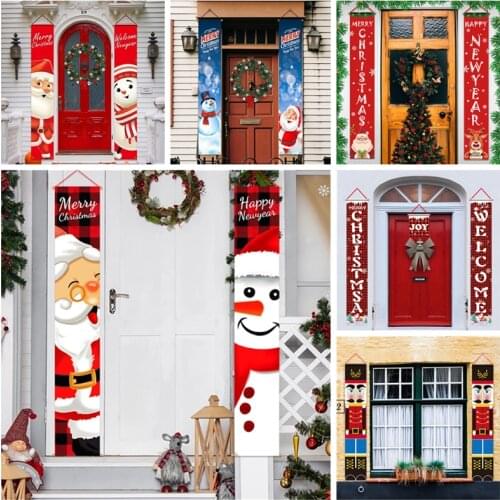 New year Christmas Door Banner Christmas Decorations for Home Christmas ornaments Pendants Christmas goods Xmas Gifts navidad