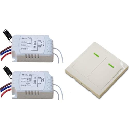 New Remote Control Switch AC220V 2* Receiver Wall Transmitter Wireless Power Switch 315/433MHZ Radio Controlled Switch Relay
