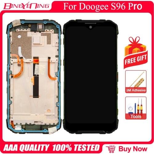 Original 6.22 Inch LCD&Touch Screen Digitizer With Frame Display Module Repair Replacement Part For DOOGEE S96 Pro Cellphone