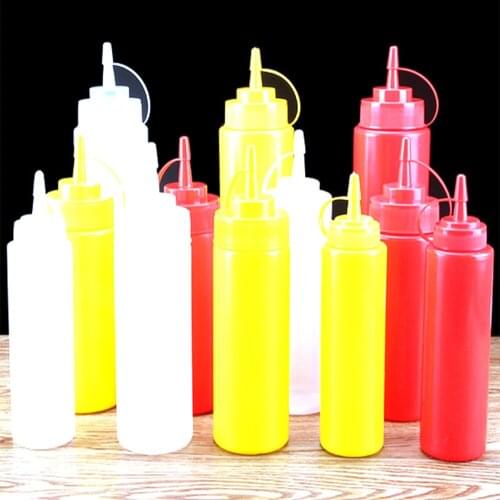 Sauce Vinegar Oil Ketchup Gravy Cruet Kitchen Accessories Gravy Boat Plastic Condiment Dispenser 8/12/16/24oz Squeeze Bottle
