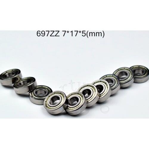 697ZZ 7*17*5(mm) 10pieces free shipping bearings 10pcs metal Sealed Miniature Mini Bearing 697 697Z 697ZZ chrome steel bearing
