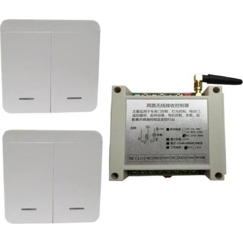 433mhz 30A relay AC 220 V 250V 380V 2 CH RF Wireless Remote Control for high power pump motor lighting wall Panel switch