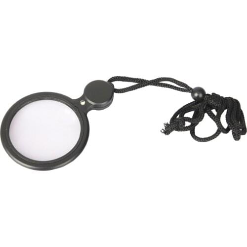 Handheld Portable Magnifying Glass with LED Light Hanging Type Reading Magnifying Glass with Rope 4X 10X Double Lens