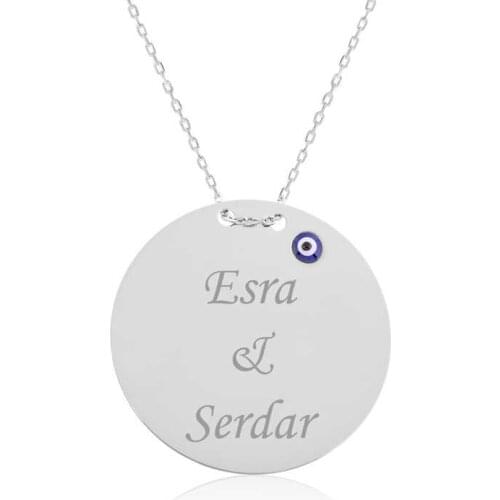 Silver Round Plate Is Necklace