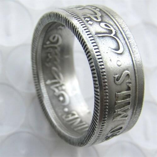 1934 Israel Palestine British Mandate 100 Mils Silver Plated Coin Ring Handmade In Sizes 7-12