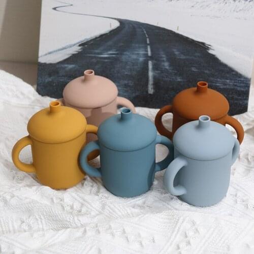 Cover Silicone Training Cup with Straw Leak Proof Lid Applicable Spill Proof Sippy Cup For Kids GQ GQ GQ
