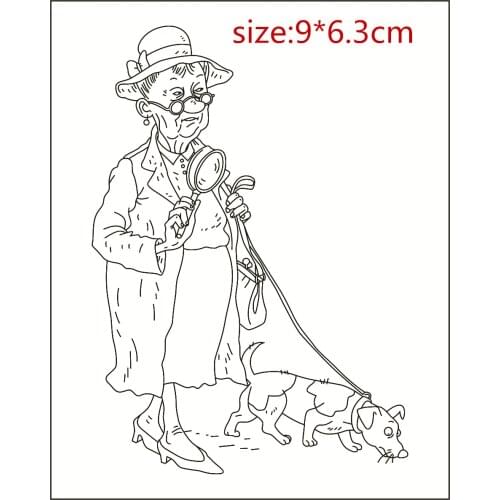 Old Woman Transparent Silicone Clear Rubber Stamp Sheet Cling Scrapbooking DIY Cute Pattern Photo Album Paper Card Decor Stamp