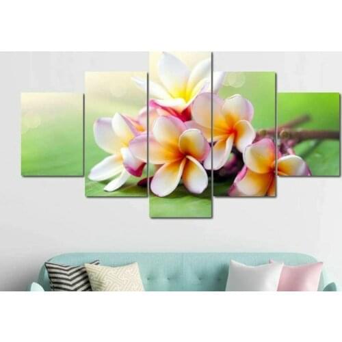 Tropical Spa Natural Flower 5 Panel Canvas Picture Print Wall Art Canvas Painting Wall Decor for Living Room Poster No Framed