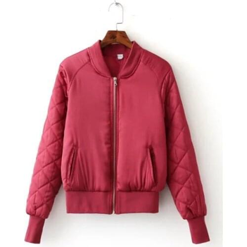 2017 Autumn Winter Women Casual Stand Sewing Cotton Baseball Jacket Sweatshirt Coat Zip Up Outerwear Thicker Jacket Tops