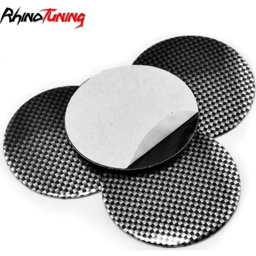 Set Of 4 56mm Black And White Grid Aluminum Car Wheel Center Hub Caps Sticker Logo Dustproof