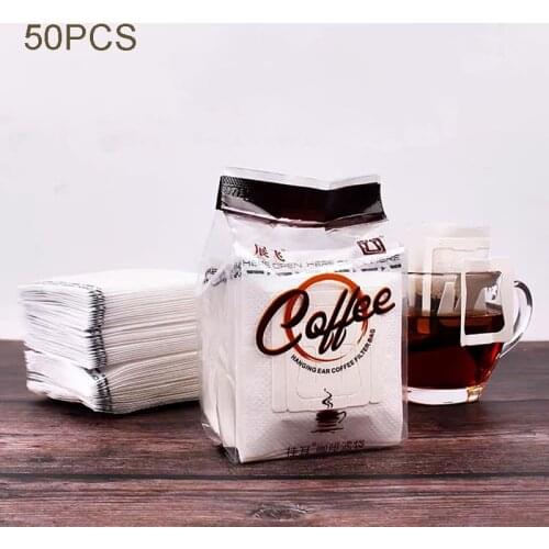 40/50PCS pack Disposable Coffee Fliter Bags Portable Hanging Ear Style Coffee Filters Eco-Friendly Paper Bag for Espresso Coffee