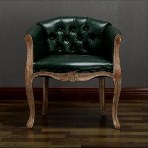 8000 Europe and the United States retro solid wood sofa chair American high-end study chair clubhouse cafe bar lounge chair