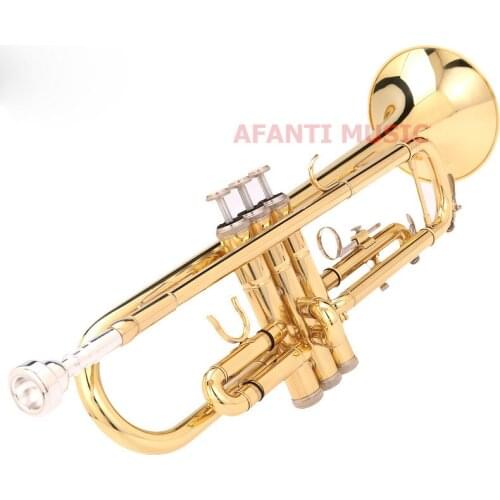 Afanti Music Bb tone / Yellow Brass / Gold Lacquer Trumpet (ATP-132)