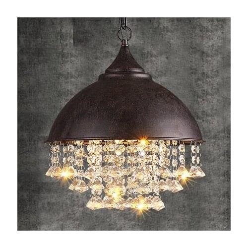 American Edison Loft Style Vintage Crystal Chandelier LED Light Fixtures For Living Dining Room Hanging Lamp Indoor Lighting