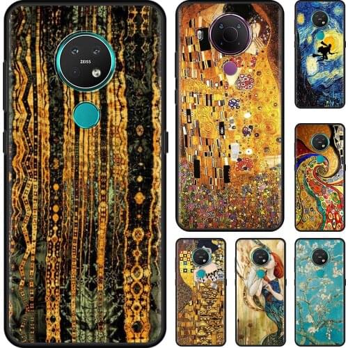 Starry Night Klimt Kiss Cell Phone Case for Nokia 5.4 7.2 3.4 5.3 2.3 3.2 8.3 5G 2.4 2.2 4.2 1.3 1.4 C20 G20 X20 Cover Coque