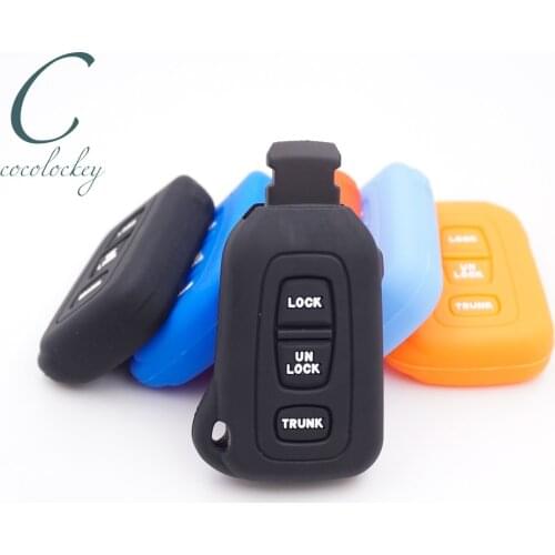 Cocolockey Silicone Car Key Cover Shell Fob Case for 2002-2006 Lexus LS430 3Button Smart Prox Enter Car Remote Key Fob