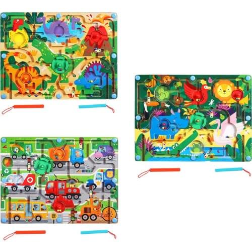 Wooden Magnetic Maze Toys Montessori Toys Preschool Toddler Kids Maze