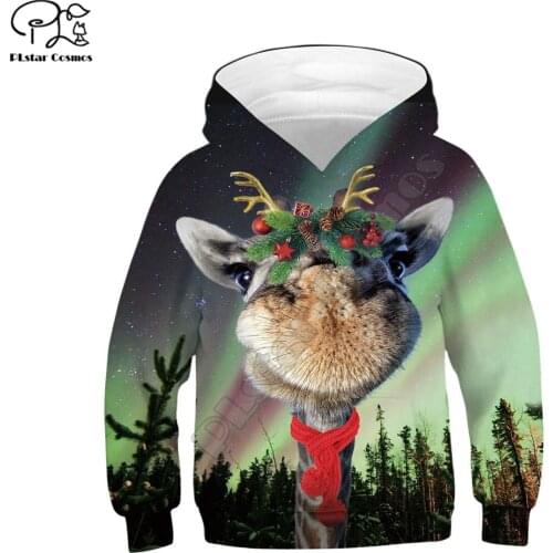 Christmas alpaca pattern Kids Cloth Cartoon Childrens wear 3d hoodies/boy sweatshirt Cartoon Hot Movie pant style-4