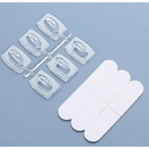 Double Sided Adhesive Wall Hooks Wall Hooks Removable Transparent Suction Cup Sucker Hook Home Key Hanger Adhesive Wall Hooks