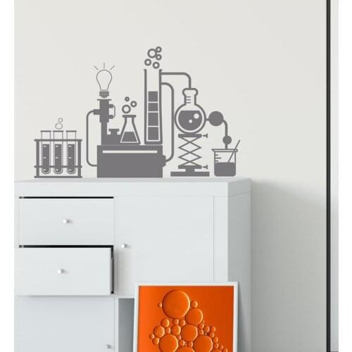 Chemistry Lab, Science Wall Decal, Kids Room Decor Teacher School Classroom Funny Education Atom Smart Vinyl Sticker E483