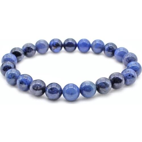 Nice Chakra Beaded Bracelet Men 8mm Natural Stone Blue Onyx Healing Beads Stretch Charm Yoga Women Jewelry