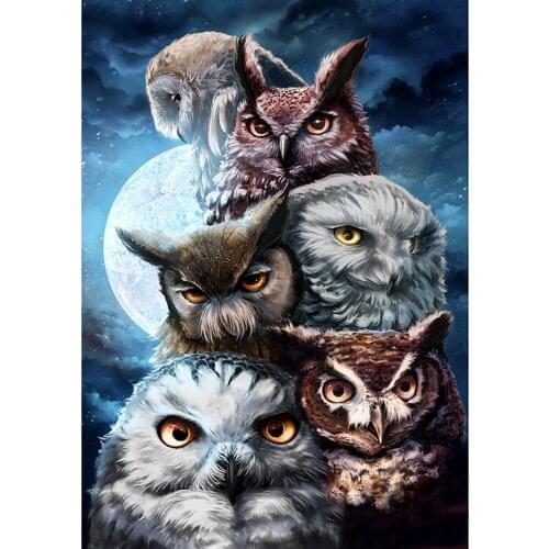 KEXINZU Full Square/Round Drill 5D DIY Diamond Painting "Owl Moonlight" Embroidery Cross Stitch 5D Home Decor Gift Y03465