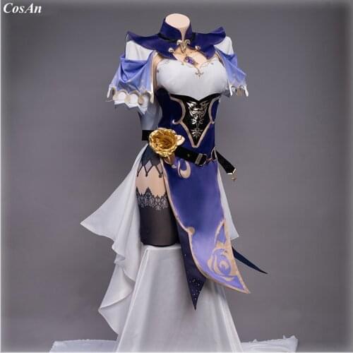 Hot Game Genshin Impact Lisa Cosplay Costume The High Quality Combat Uniform Female Halloween Party Role Play Clothing S-XL