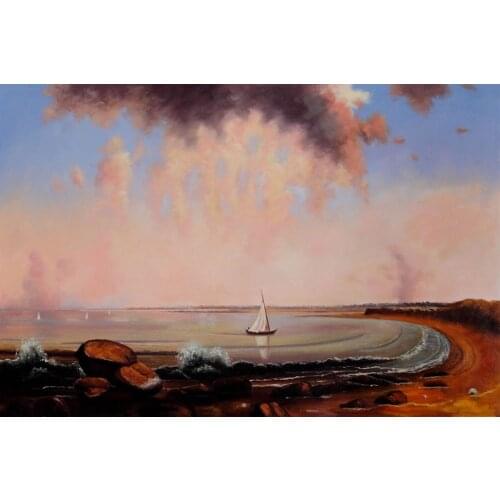 Beautiful Seascape Painting Home Decoration Painting Shore Scene Point Judith by Martin Johnson Heade Wall Arts Hand Painted