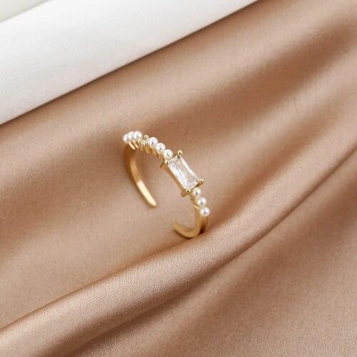 LANIWOO Exquisite Pearl Zircon Ring 2020 New Fashion Jewelry Elegant for Women Wholesale Accessory