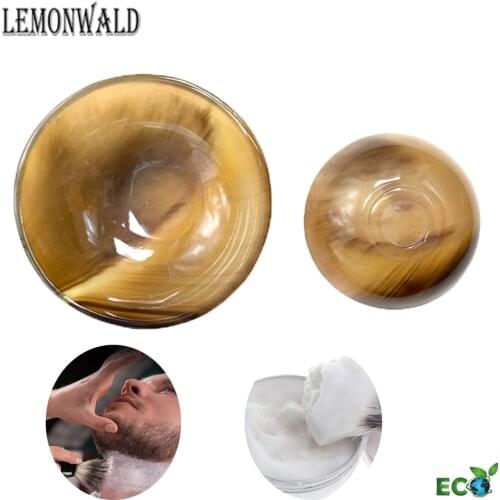 LEMONWALD Shaving Brush Bowl, Mens Beard Cleaning Bowl, White Foam, Safety Shaving, Horn Material
