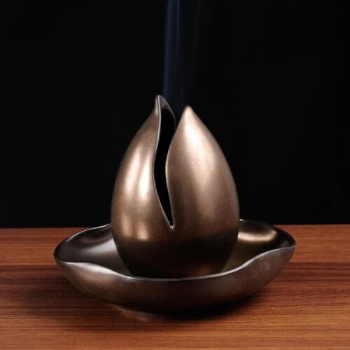 Lotus creative retro Zen ceramic cone incense burner censer Lotus dream creative promotions
