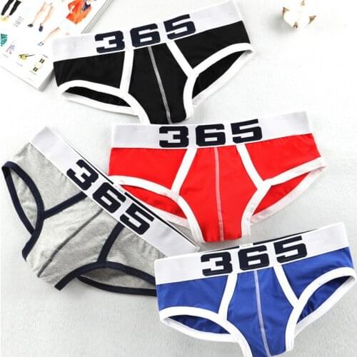 Mens Briefs Breathable Solid Color Cotton 4Pcs Men Underwear Super-Elastic Man Underpants Comfortable Male Sexy Panties