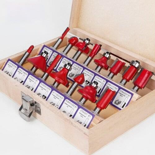 Router Bits Set Trimmer Cutter Head Electric Router Engraving Machine Milling Cutter Flash Trimmer 12pc/15pc Cutter
