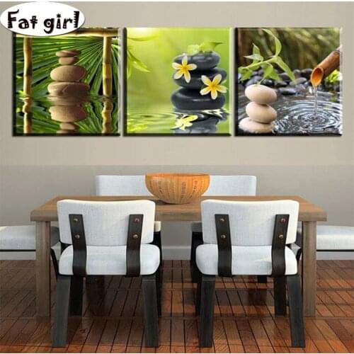 New Diamond Painting Hot spring stone frangipani water reflection Square Round Embroidery Cross Stitch Mosaic 5d diy Home Decor